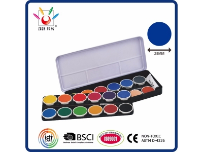 24 Watercolor In Printed Tin Box