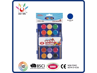 18 Watercolor In Polybag With Hanging Card