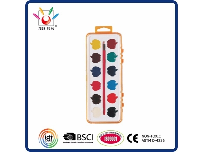 12 Semi Moist Watercolor Set In Shrink Wrapped